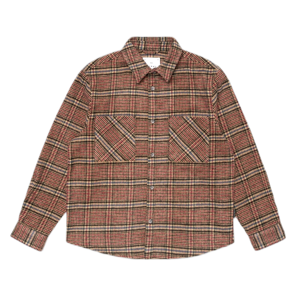 Camicia Edwin Julius Shirt Ls - Burgundy / Blue