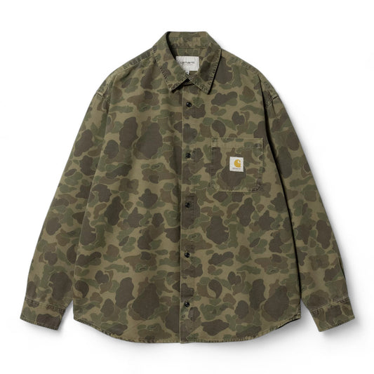 Carhartt Wip L/S Duck Shirt - Camo Duck Green