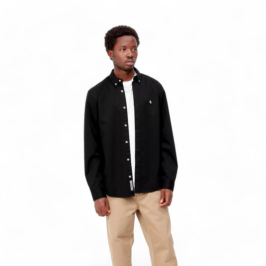 Carhartt Wip L/S Madison Shirt - Black / Wax