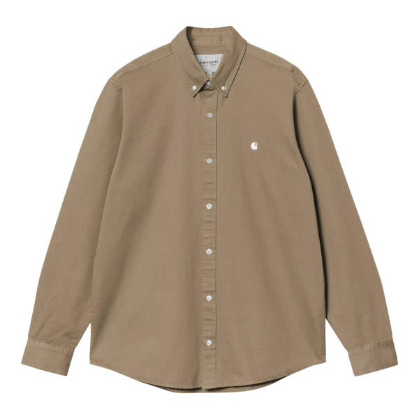 Carhartt Wip L/S Madison Shirt - Leather / White