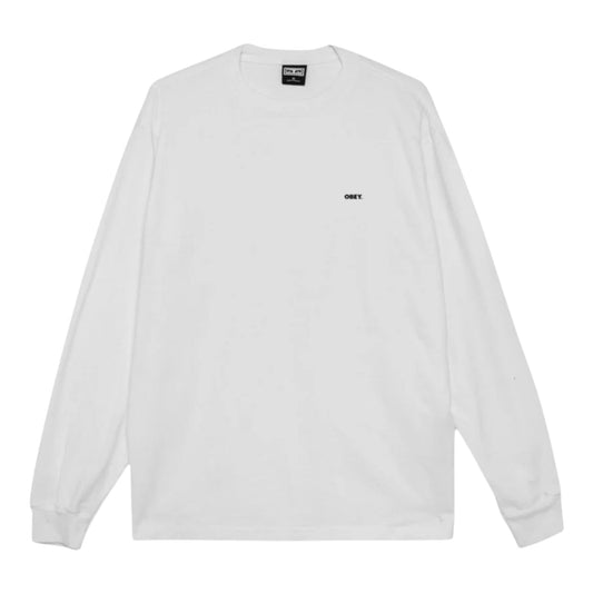 Long Sleeve Obey Bold III Tee LS - White - Long Sleeve di Obey | Francis Concept