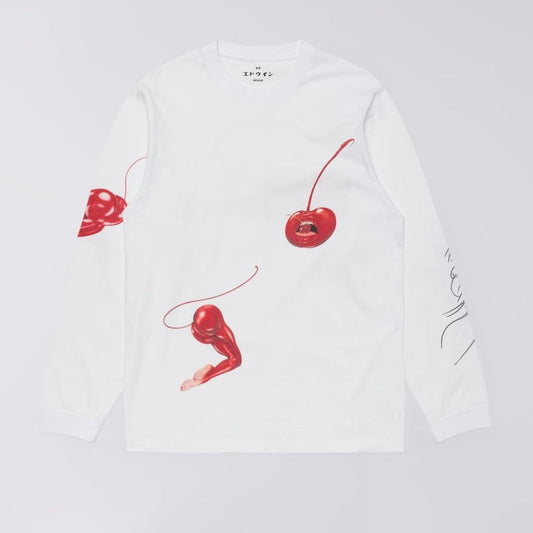 Longsleeve Edwin Cherry Devil TS LS - White-Francis Concept