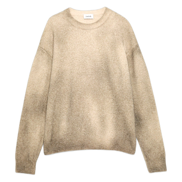 Maglione Amish Crew Neck Over Spary Texture - Army Green - Maglieria di Amish | Francis Concept