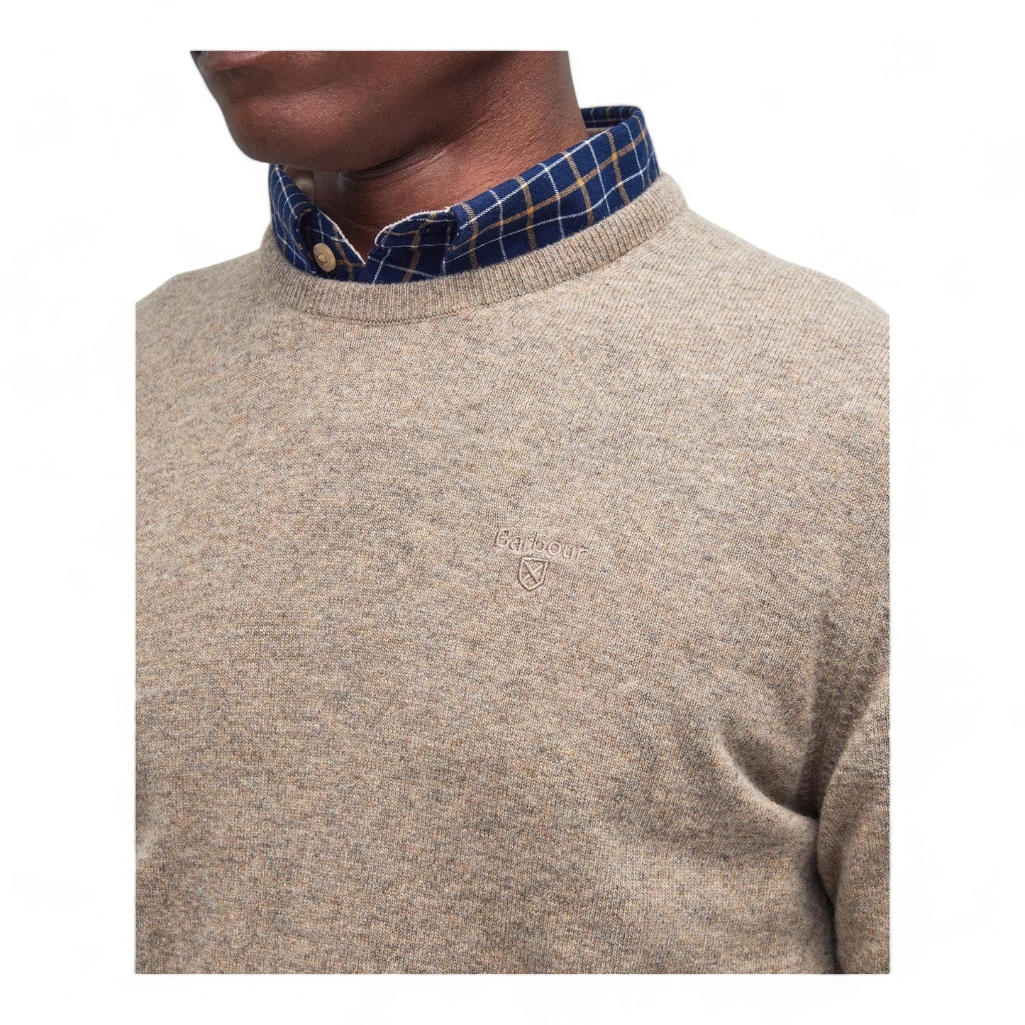 Maglione Barbour Essential Lambswool Crewneck - Fossil - Maglieria di Barbour | Francis Concept