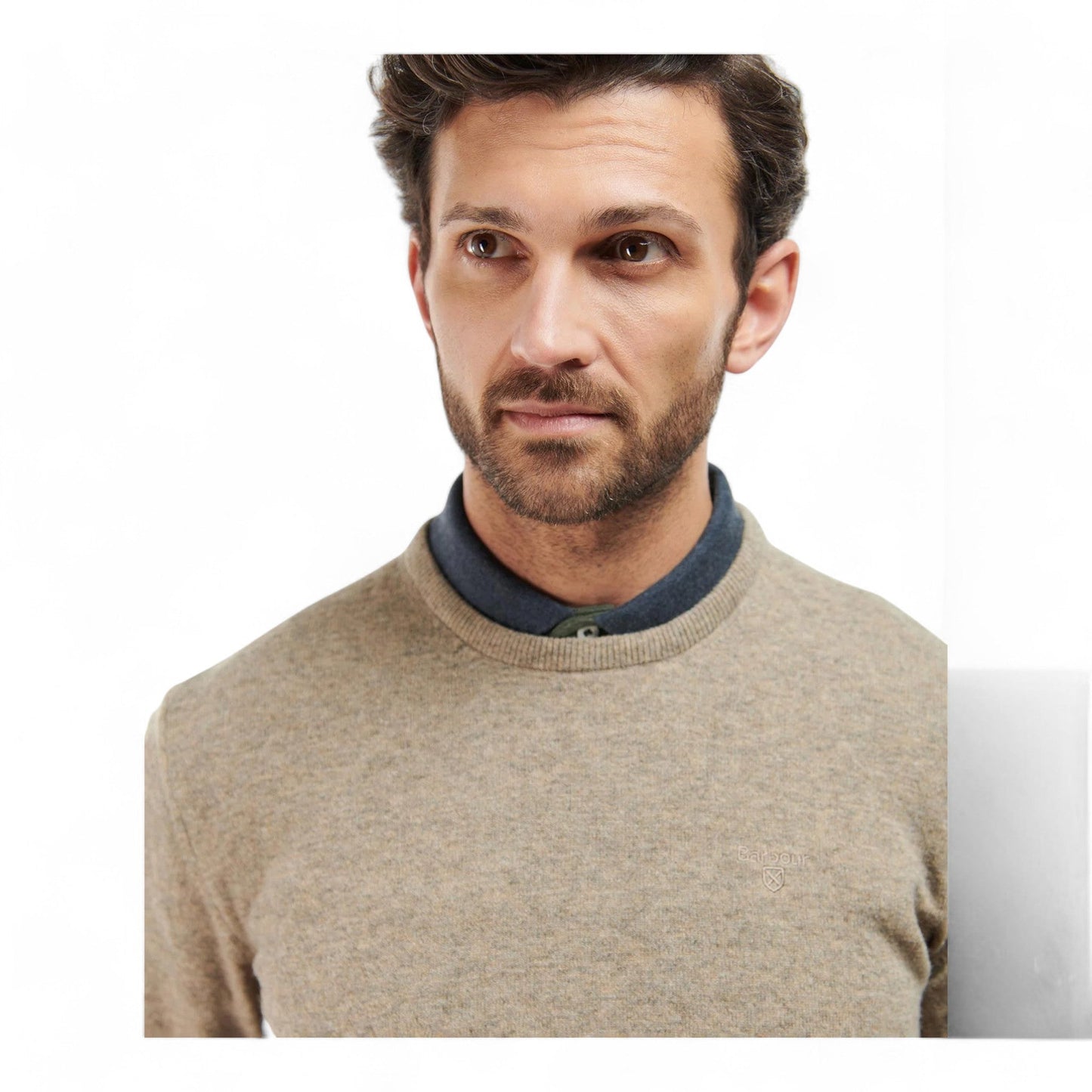 Maglione Barbour Essential Lambswool Crewneck - Fossil - Maglieria di Barbour | Francis Concept