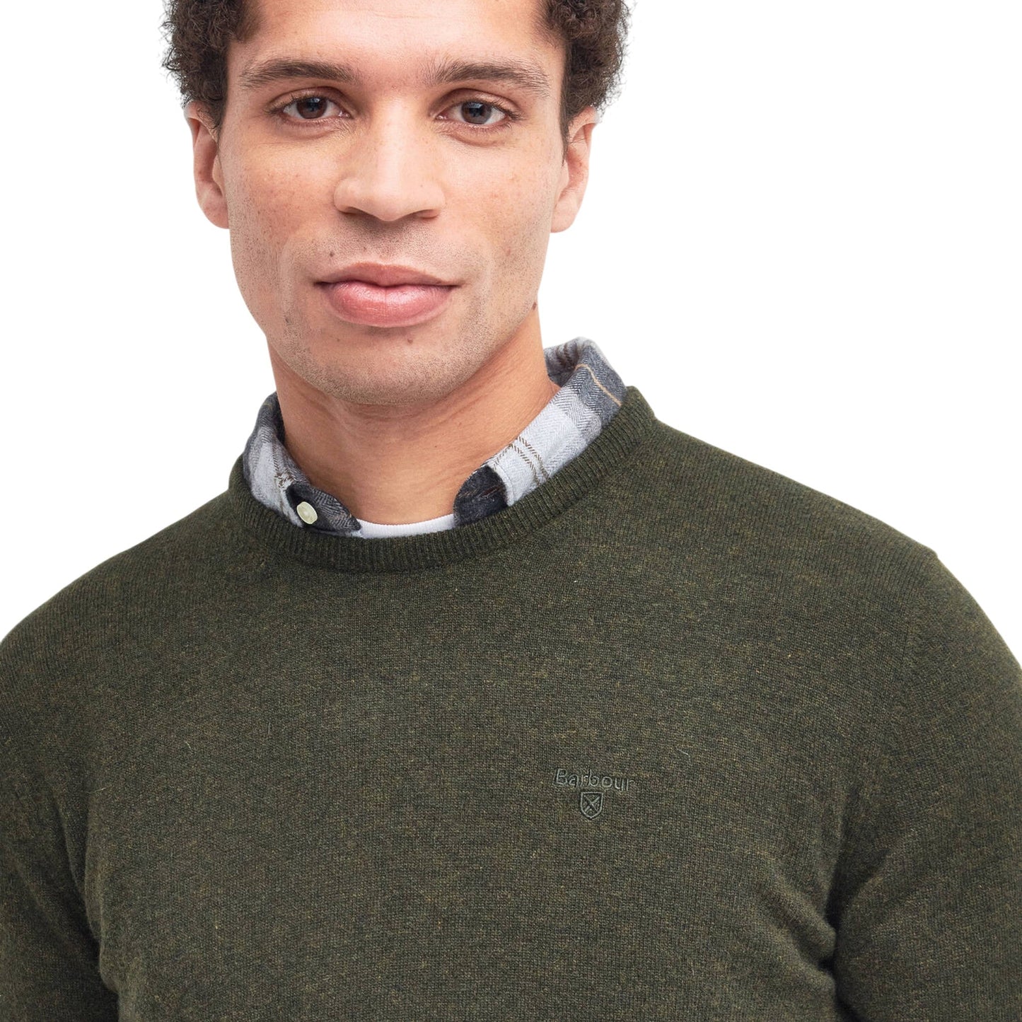 Maglione Barbour Essential L/Wood Crew Neck - Seaaweed - Maglieria di Barbour | Francis Concept