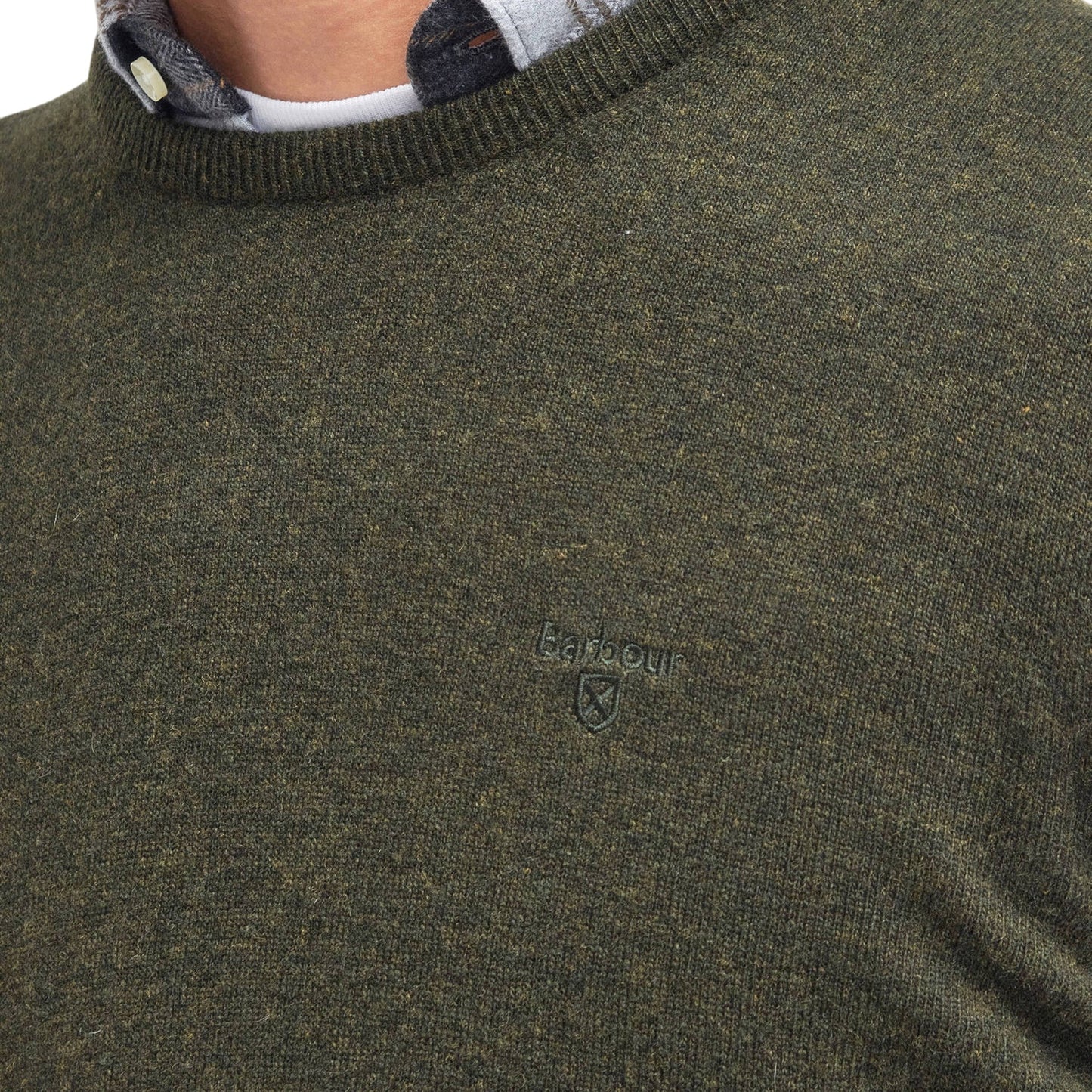 Maglione Barbour Essential L/Wood Crew Neck - Seaaweed - Maglieria di Barbour | Francis Concept