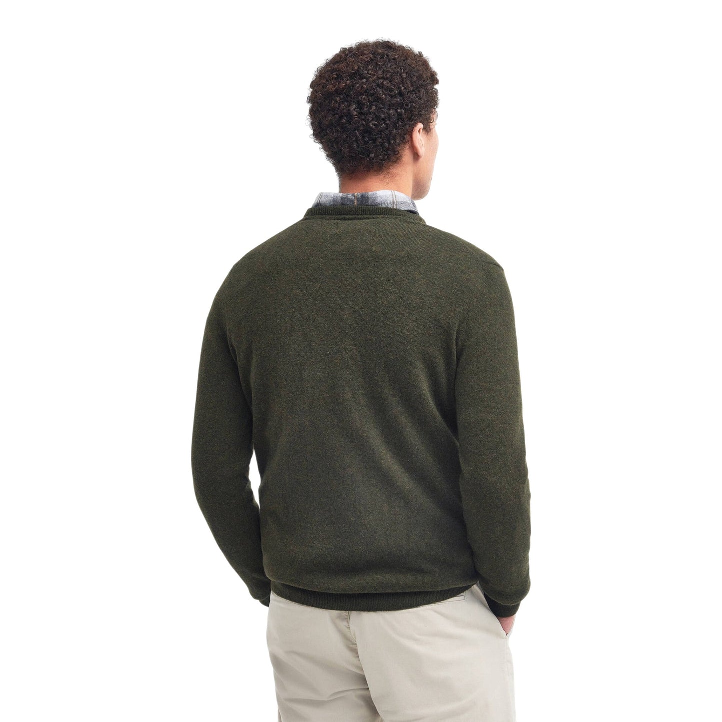 Maglione Barbour Essential L/Wood Crew Neck - Seaaweed - Maglieria di Barbour | Francis Concept