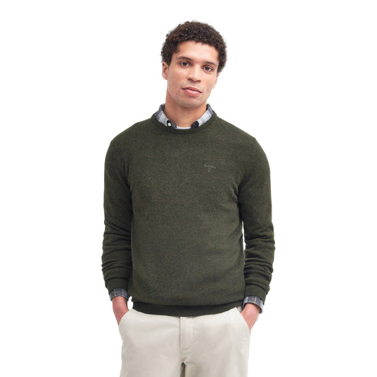 Maglione Barbour Essential L/Wood Crew Neck - Seaaweed - Maglieria di Barbour | Francis Concept