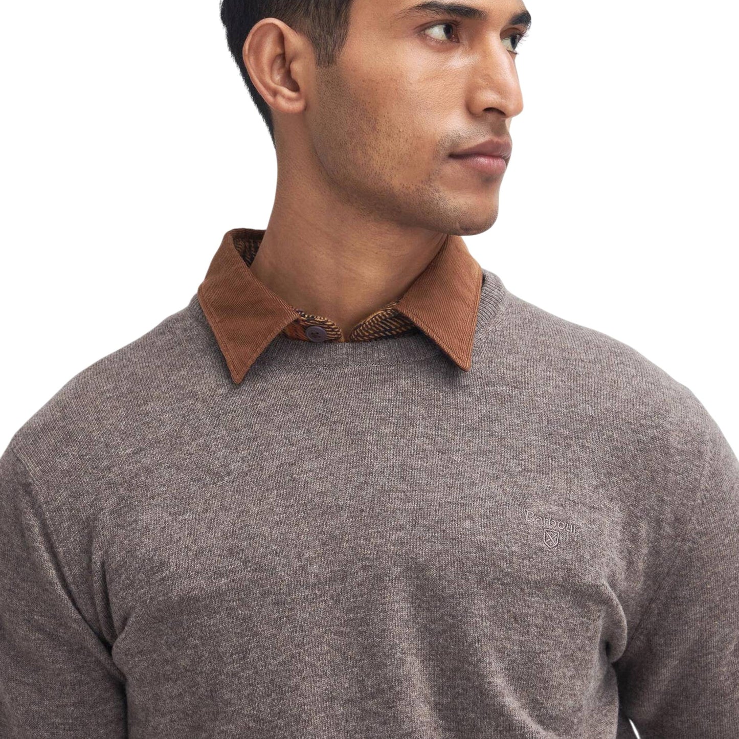 Maglione Barbour Essential L/Wool Crewneck - Dark Stone - Maglieria di Barbour | Francis Concept