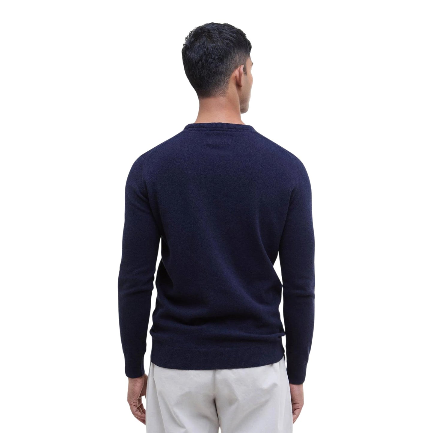 Maglione Barbour Essential L/Wool Crewneck - Navy - Maglieria di Barbour | Francis Concept