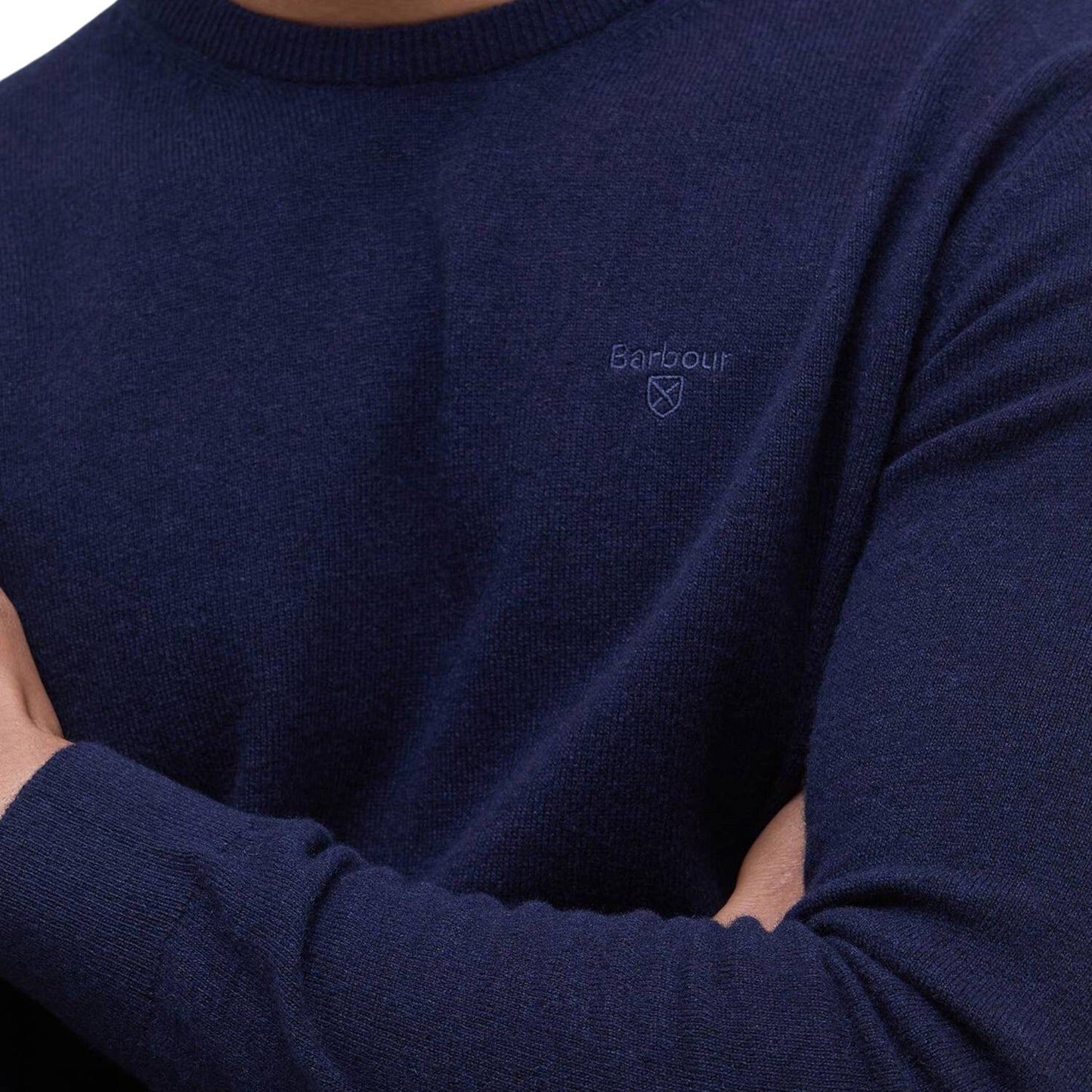 Maglione Barbour Essential L/Wool Crewneck - Navy - Maglieria di Barbour | Francis Concept