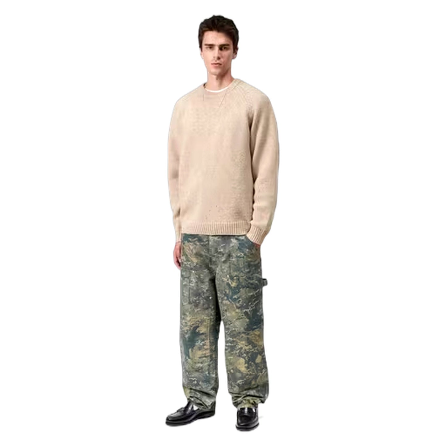 Maglione Carhartt Wip Anglistic Sweater - Speckled Fleur De Sel - Scarpe di Carhartt Wip | Francis Concept