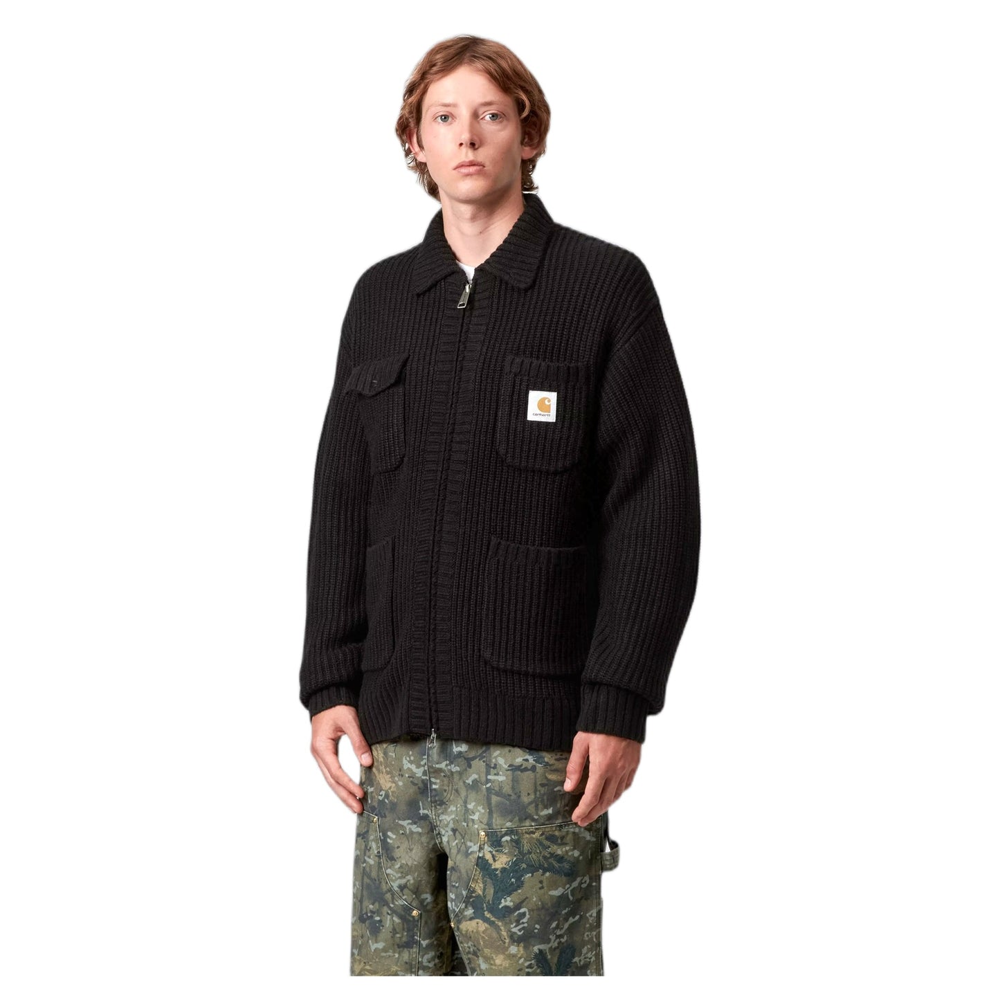 Maglione Carhartt Wip Chore Knit Jacket - Black - Maglieria di Carhartt Wip | Francis Concept