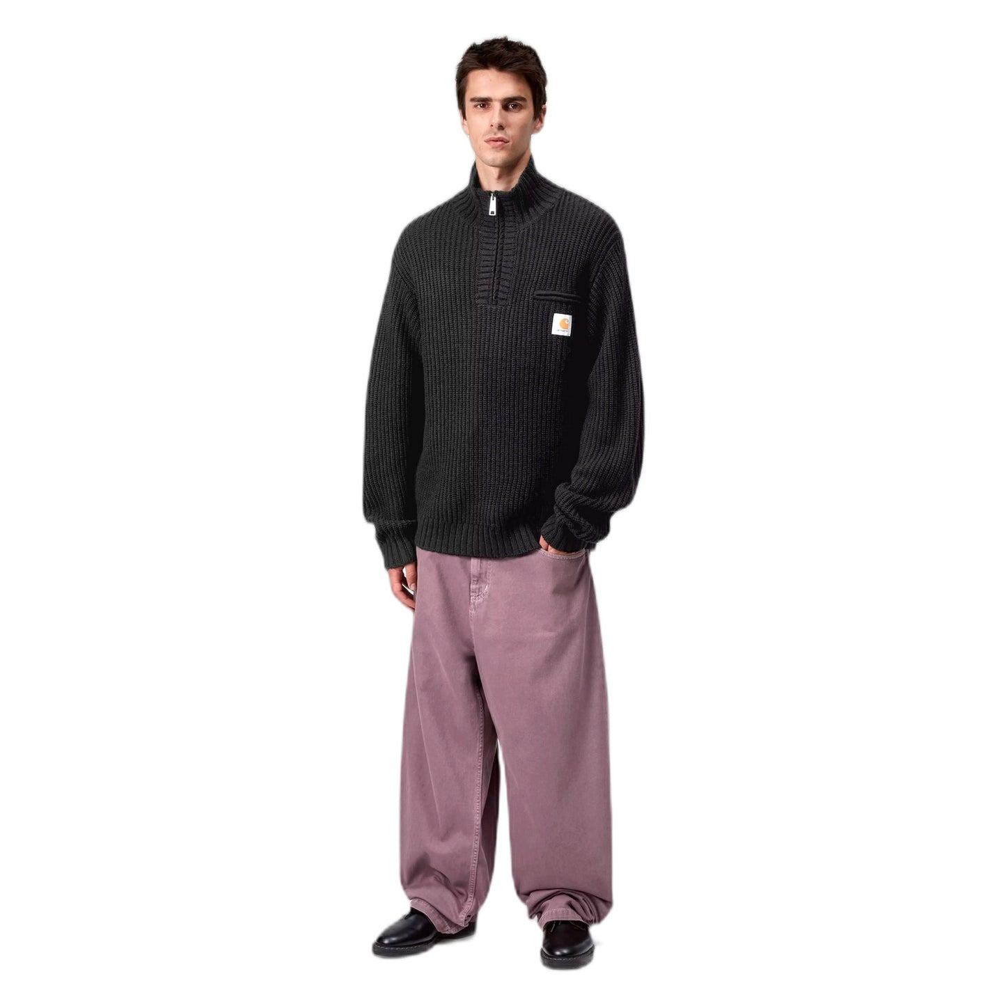 Maglione Carhartt Wip Detroit Half Zip Sweater - Black - Maglieria di Carhartt Wip | Francis Concept