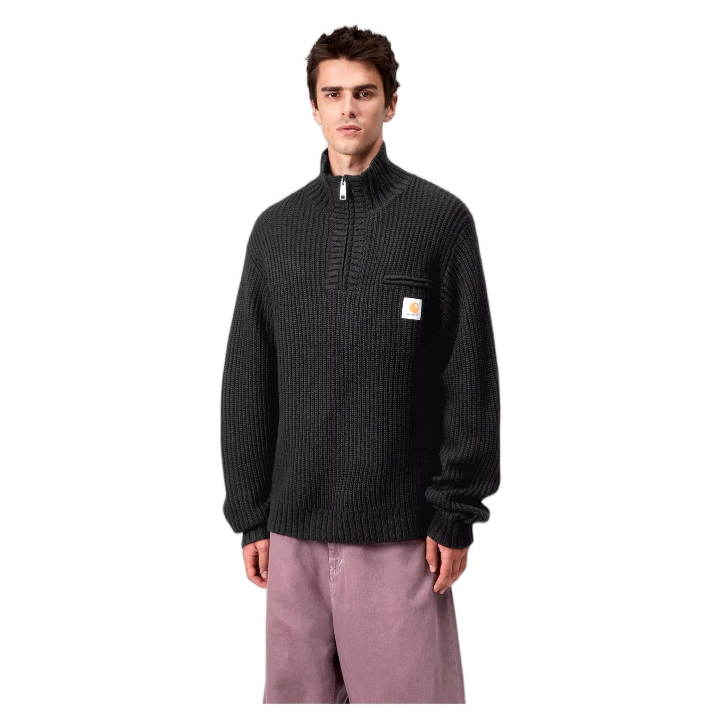 Maglione Carhartt Wip Detroit Half Zip Sweater - Black - Maglieria di Carhartt Wip | Francis Concept