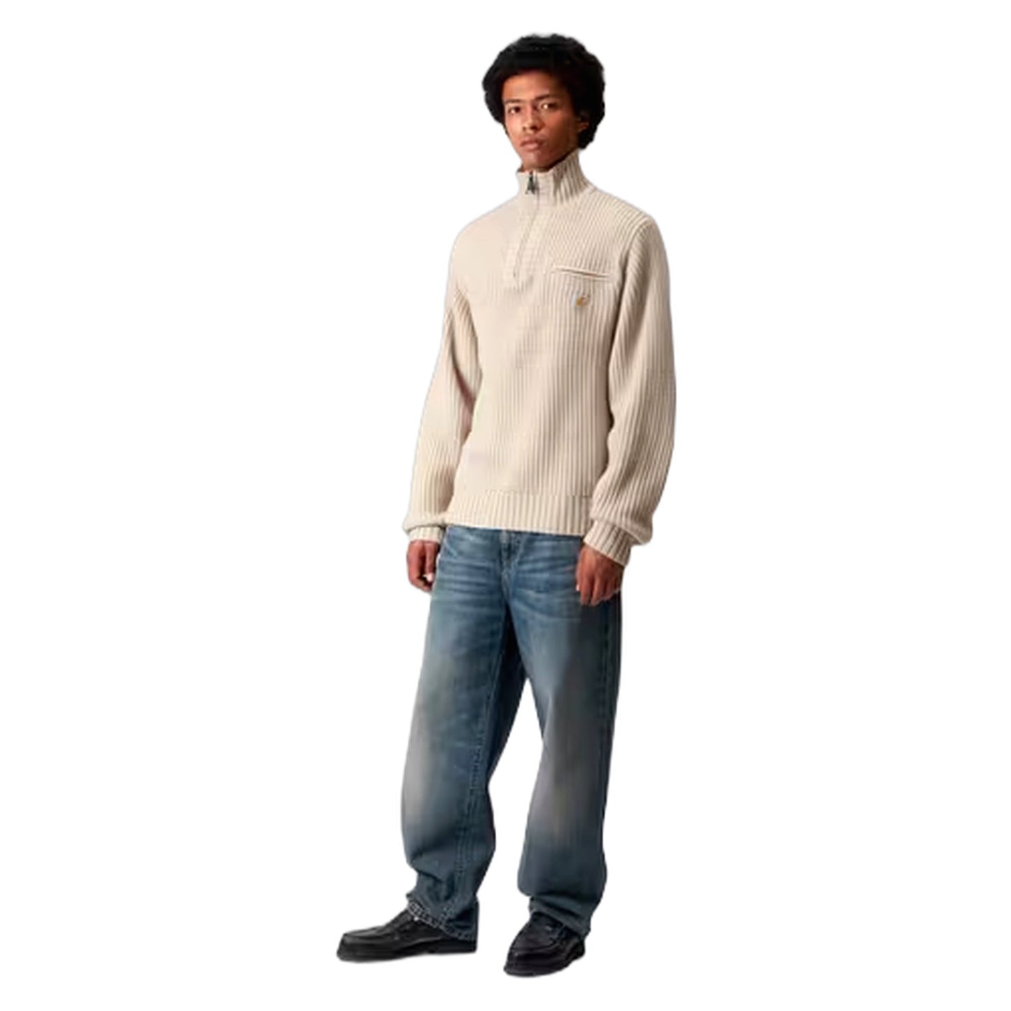 Maglione Carhartt Wip Detroit Half Zip Sweater - Fleur De Sel - Maglieria di Carhartt Wip | Francis Concept