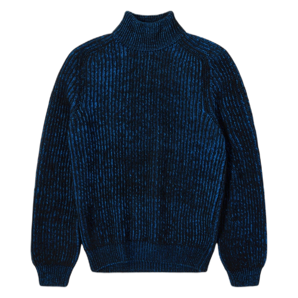 Maglione Edwin Roni High Collar Sweater - Black / Blue - Maglieria di Edwin | Francis Concept