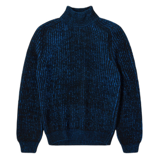 Maglione Edwin Roni High Collar Sweater - Black / Blue - Maglieria di Edwin | Francis Concept