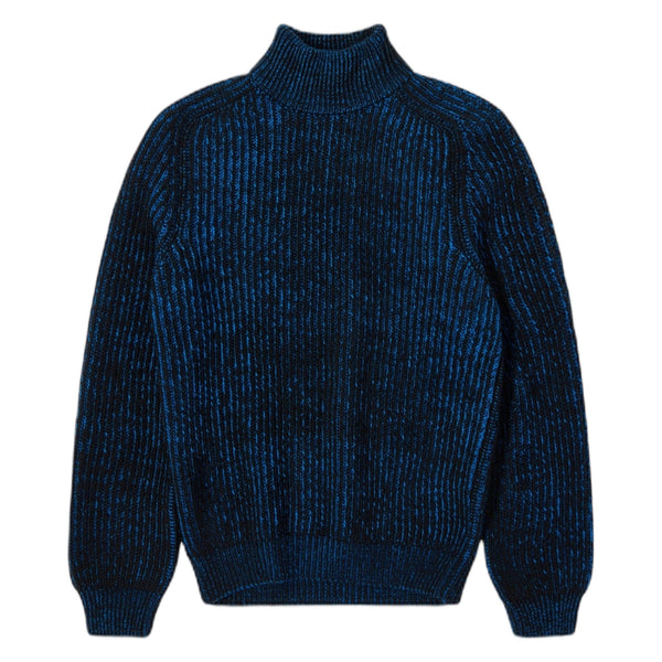 Maglione Edwin Roni High Collar Sweater - Black / Blue - Maglieria di Edwin | Francis Concept