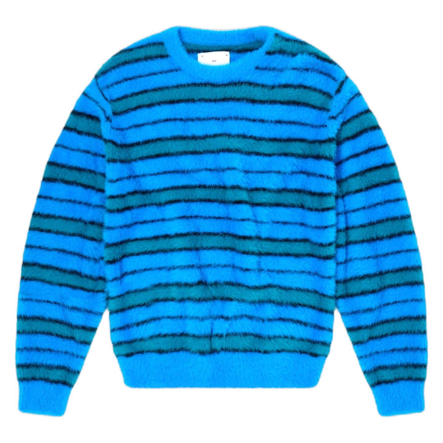 Maglione Edwin Striped Hairy Sweater - Blue / Aqua / Black - Maglieria di Edwin | Francis Concept