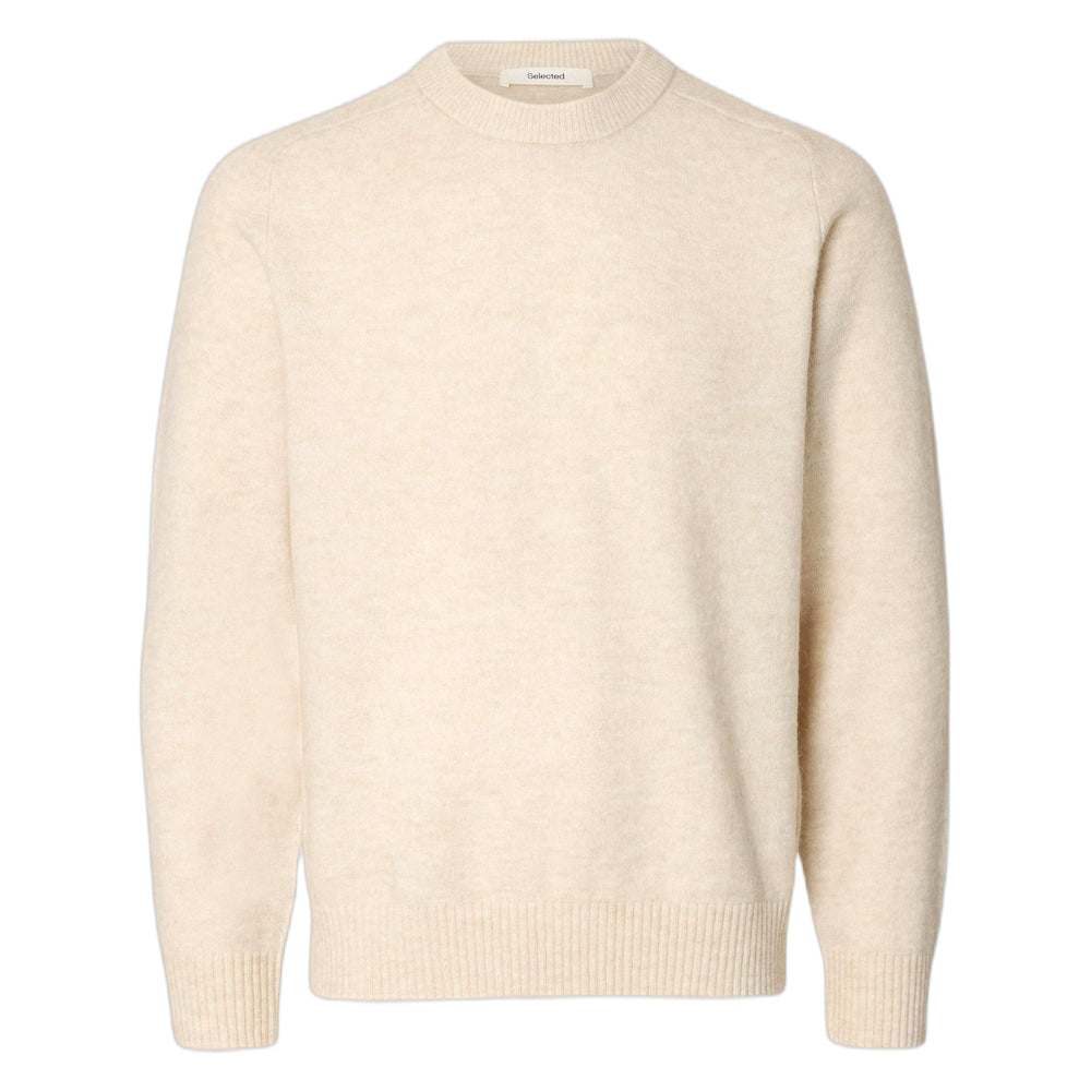 Maglione Girogola Selected Homme Rai Ls Knit Crewneck - Oatmeal - Maglioni di Selected | Francis Concept