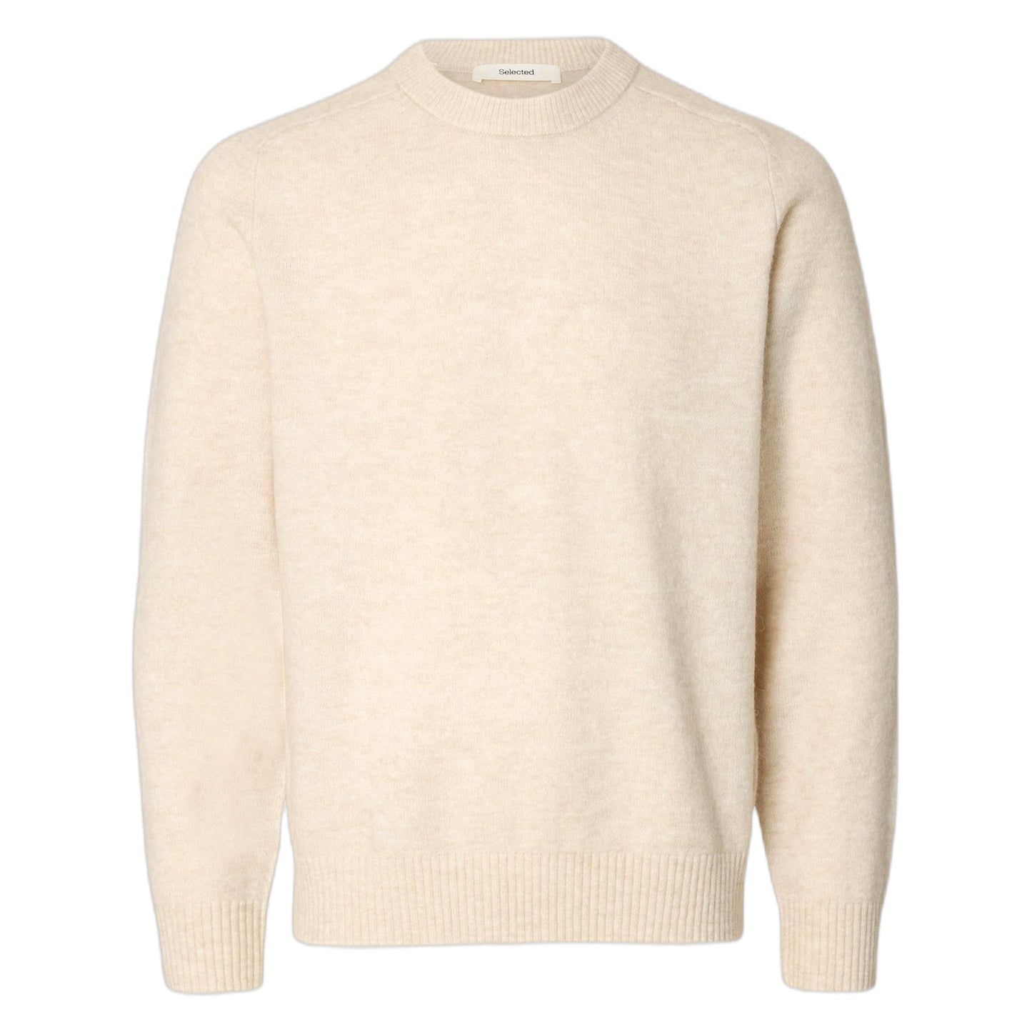 Maglione Girogola Selected Homme Rai Ls Knit Crewneck - Oatmeal - Maglioni di Selected | Francis Concept
