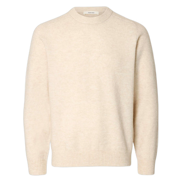 Maglione Girogola Selected Homme Rai Ls Knit Crewneck - Oatmeal - Maglioni di Selected | Francis Concept