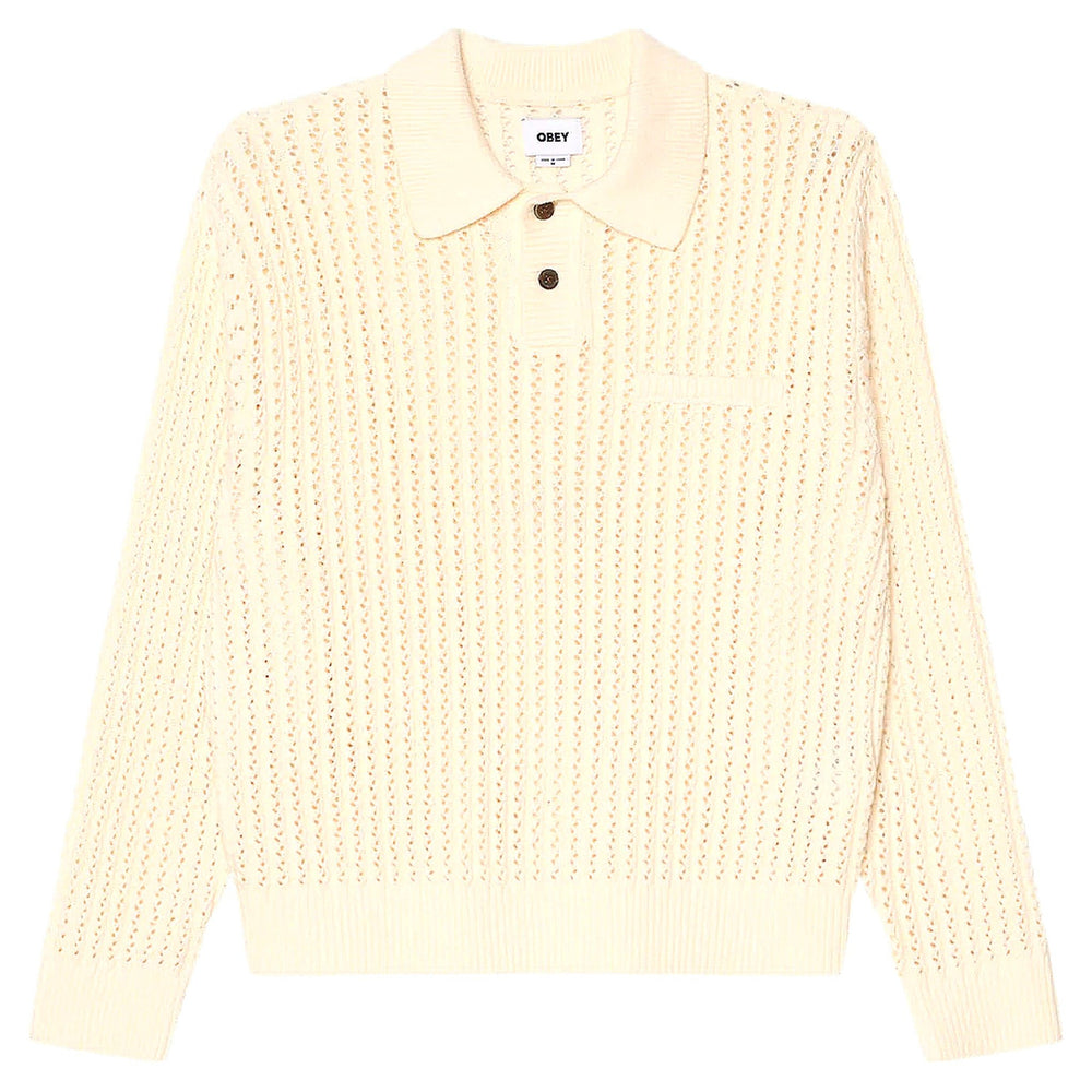 Maglione Obey Duane Polo Sweater - Natural - Maglieria di Obey | Francis Concept