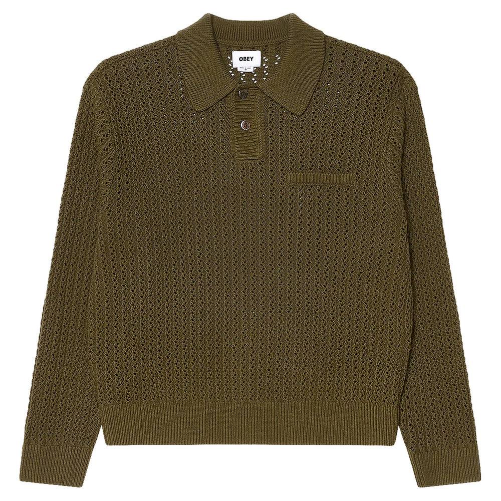 Maglione Obey Duane Polo Sweater - Tea Leaf - Maglieria di Obey | Francis Concept