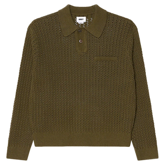 Maglione Obey Duane Polo Sweater - Tea Leaf - Maglieria di Obey | Francis Concept