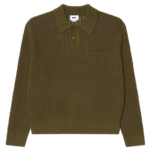Maglione Obey Duane Polo Sweater - Tea Leaf - Maglieria di Obey | Francis Concept