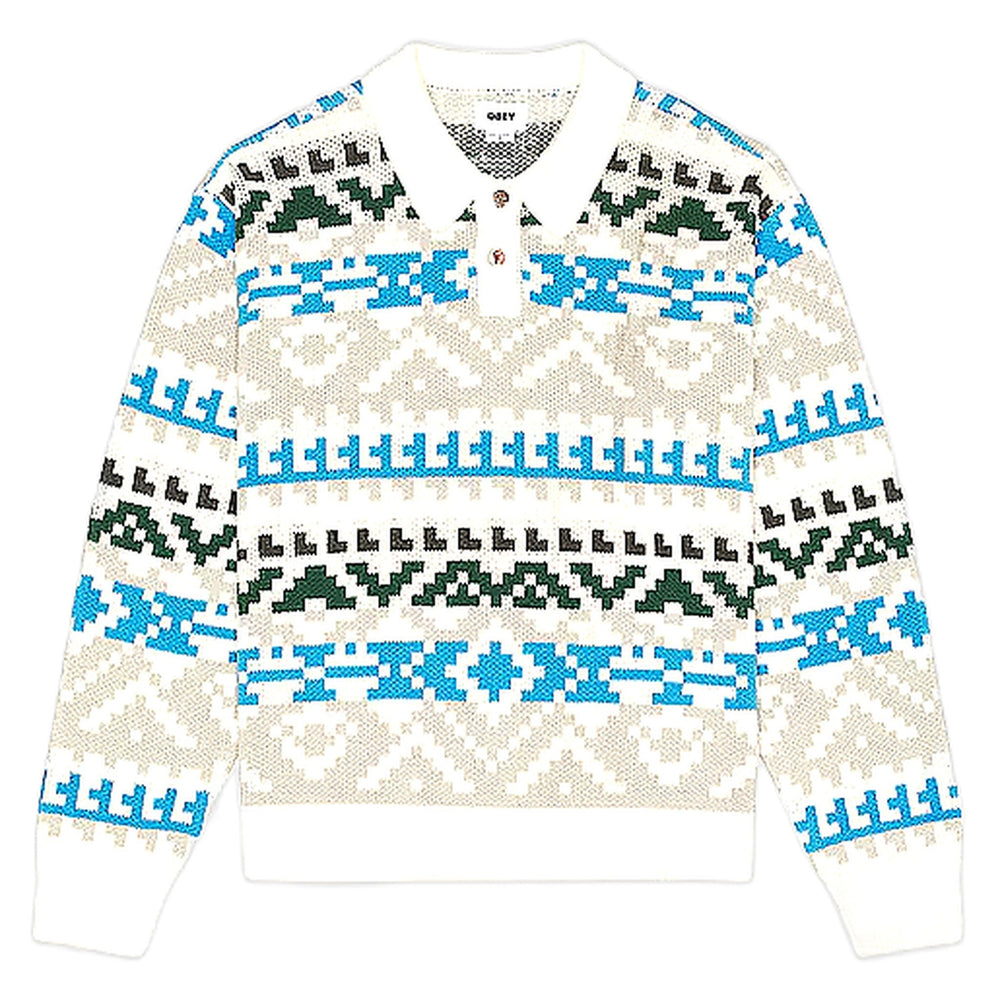 Maglione Obey Geo Polo Sweater - Whisper White Multi - Maglieria di Obey | Francis Concept