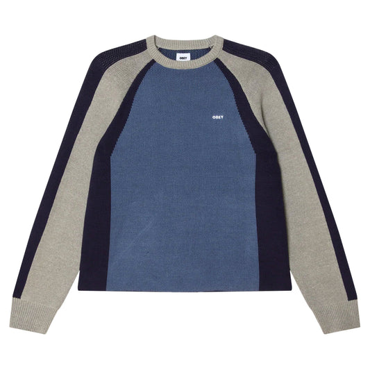 Maglione Obey Raglan Crewneck Sweater - Dull Blue Multi - Maglieria di Obey | Francis Concept