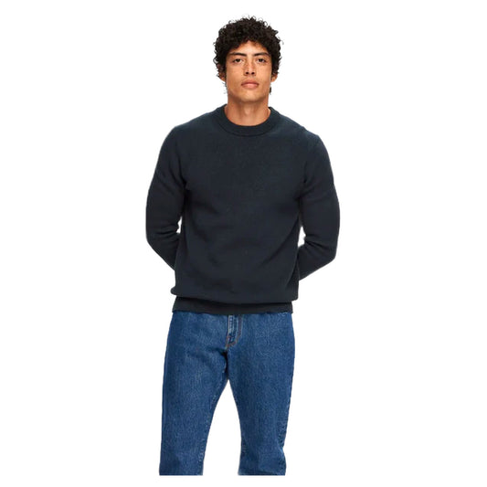 Maglione Selected Homme Dane Ls Knit Structure Crew Neck - Navy - Maglieria di Selected Homme | Francis Concept