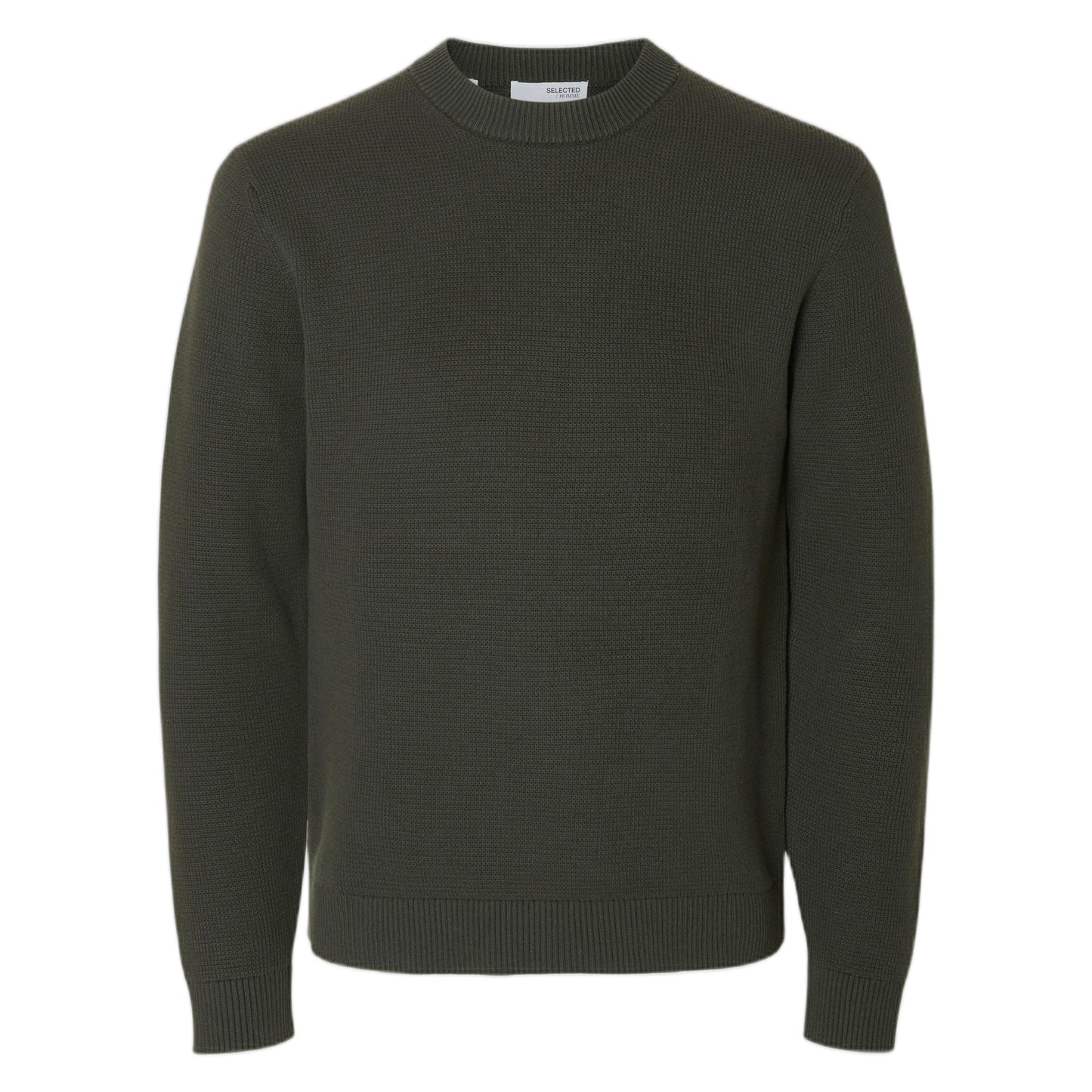 Maglione Selected Homme Dane Ls Knit Structure Crew Neck - Verde - Maglieria di Selected Homme | Francis Concept