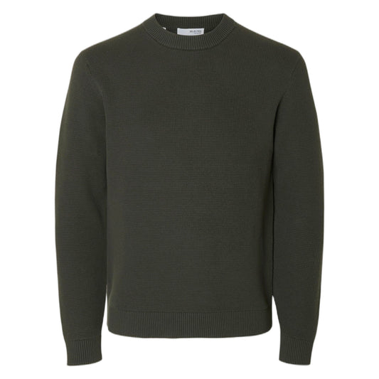 Maglione Selected Homme Dane Ls Knit Structure Crew Neck - Verde - Maglieria di Selected Homme | Francis Concept