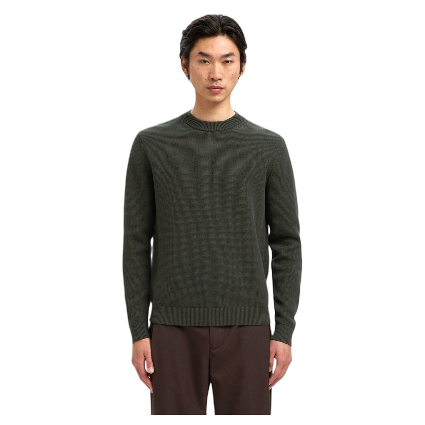 Maglione Selected Homme Dane Ls Knit Structure Crew Neck - Verde - Maglieria di Selected Homme | Francis Concept