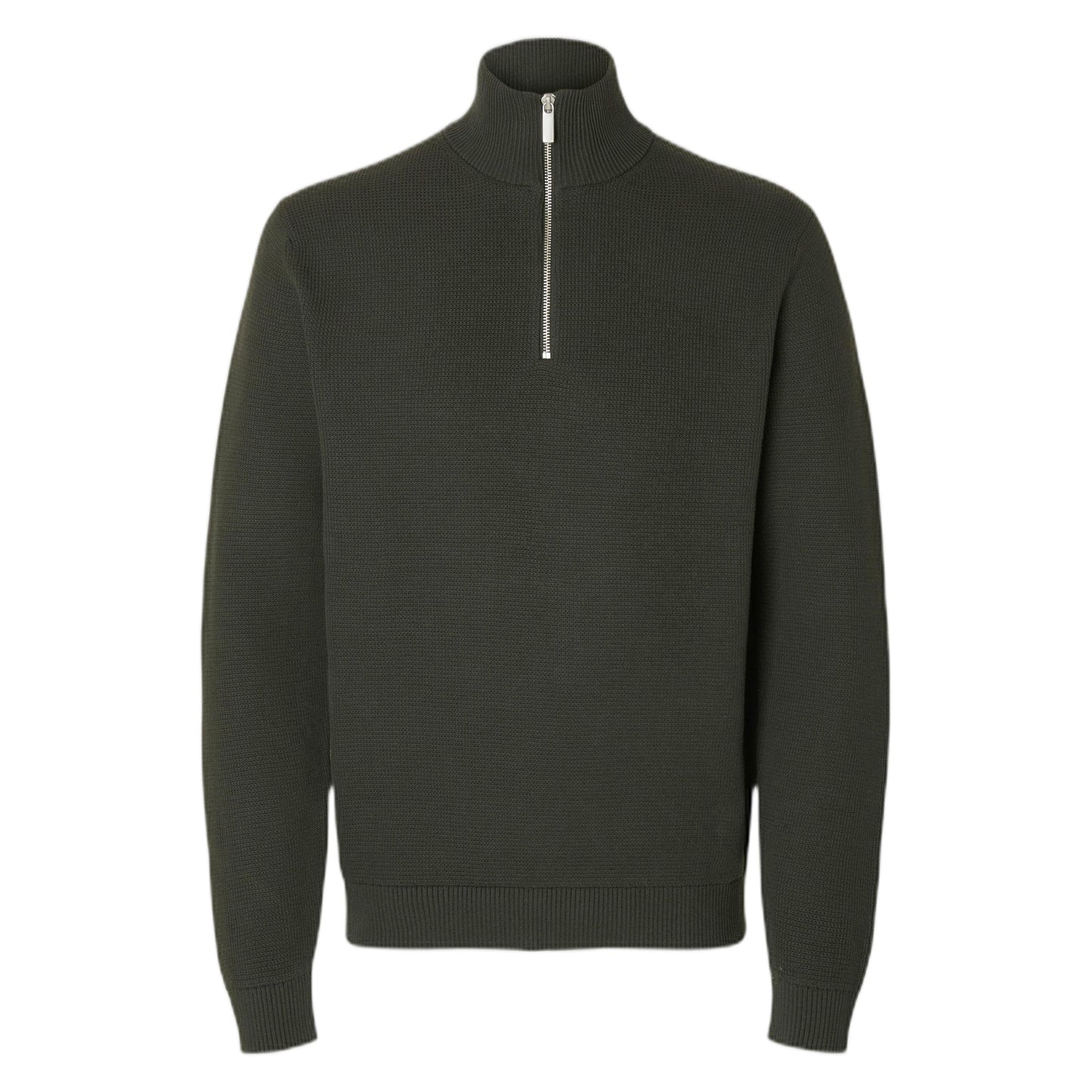 Maglione Selected Homme Dane Ls Knit Structure Half Zip - Verde - Maglieria di Selected Homme | Francis Concept