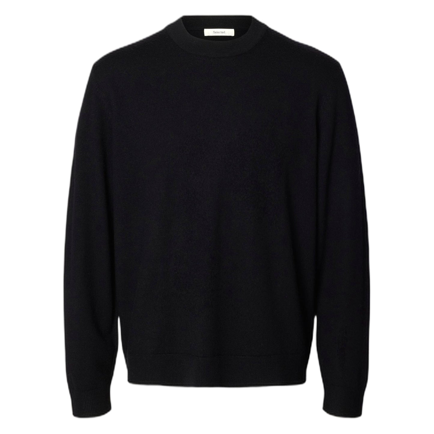Maglione Selected Homme Merino Brushed Relaxed Crew - Black - Maglieria di Selected Homme | Francis Concept