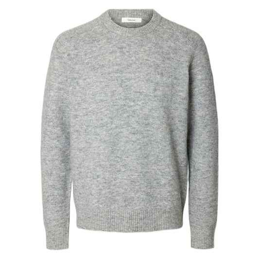 Maglione Selected Homme Rai Ls Knit Crew Neck - Grey Melange - Maglieria di Selected Homme | Francis Concept