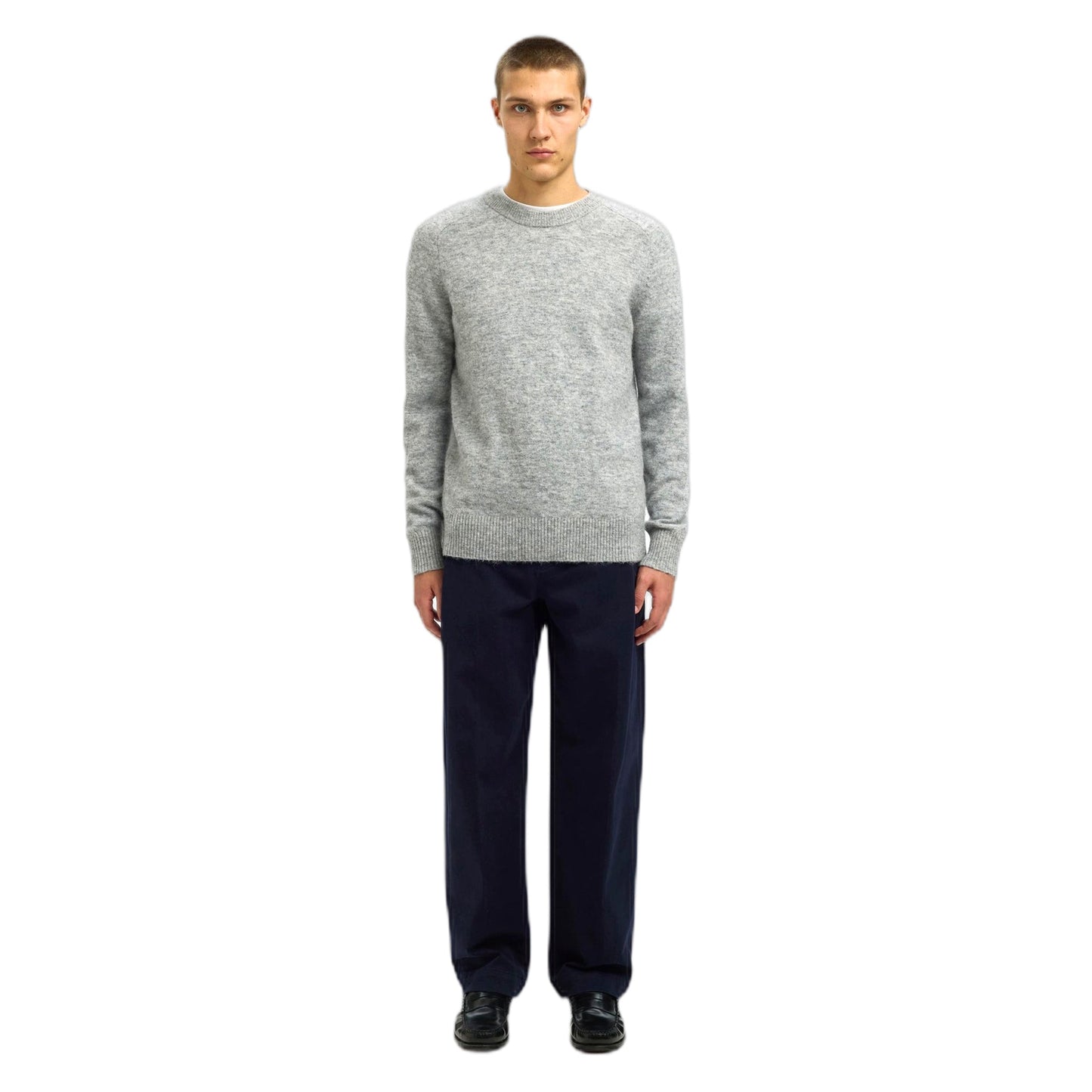 Maglione Selected Homme Rai Ls Knit Crew Neck - Grey Melange - Maglieria di Selected Homme | Francis Concept