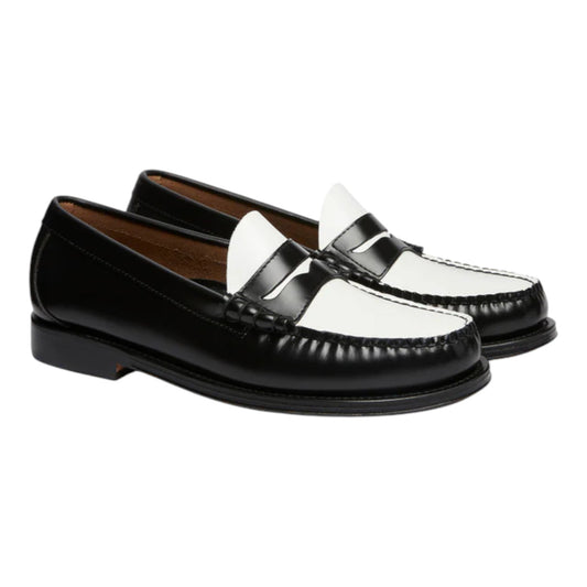 Mocassino G.H.Bass & Co.Weejuns Larson Penny Loafers Black & White Leather - Scarpe di G.H.Bass & Co. | Francis Concept