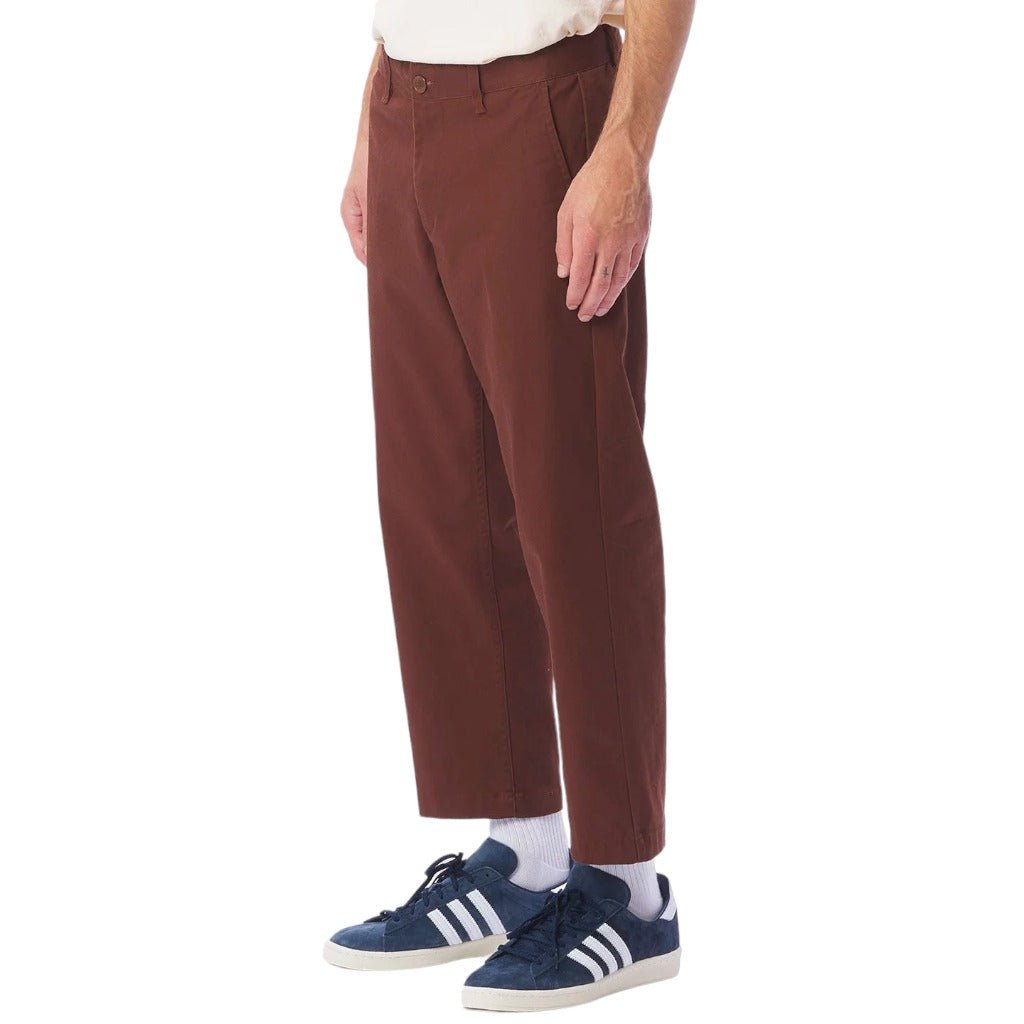 Obey Straggler Flooded Pants - Sepia Brown - Pantaloni di Obey | Francis Concept