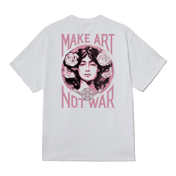 Obey T-Shirt Uomo Make Art Not War in Cotone – Bianco Classico - T-Shirt di Obey | Francis Concept