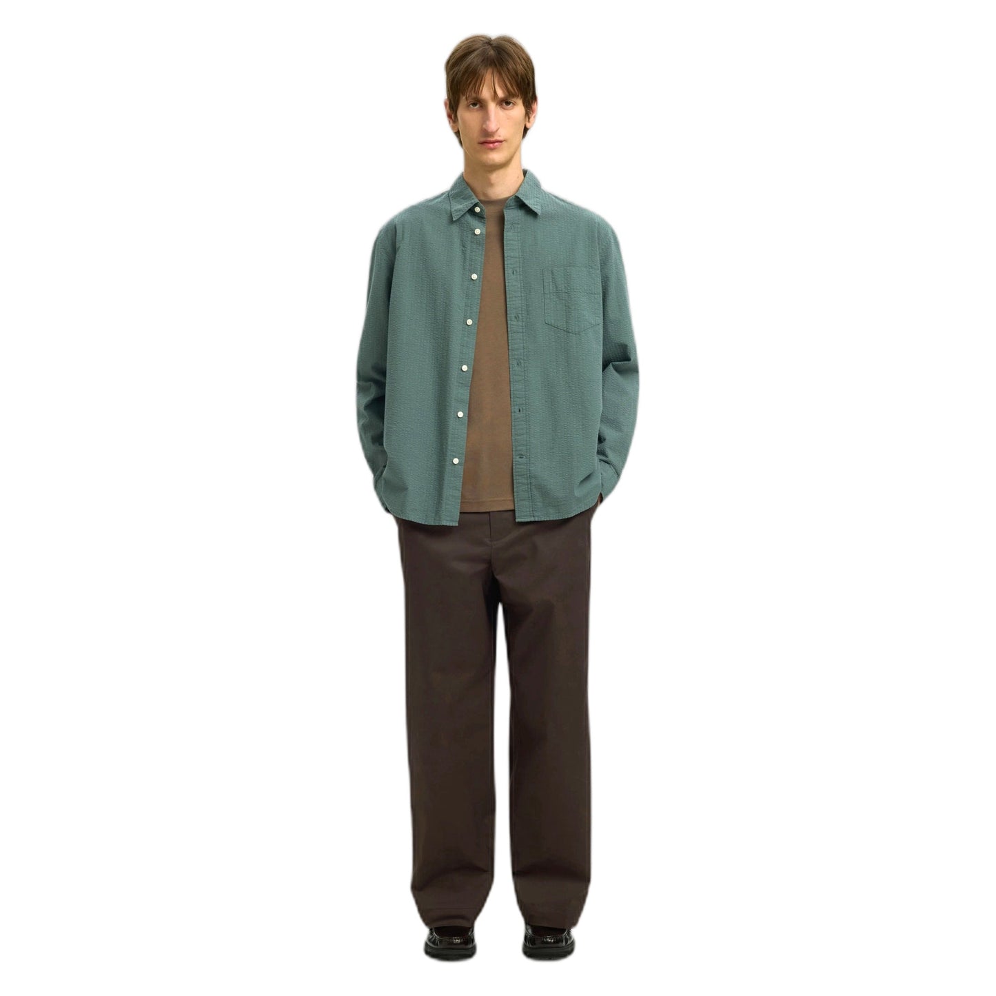 Pantaloni Selected Homme 260 Wide Leg Axel Jari Pant - Marrone