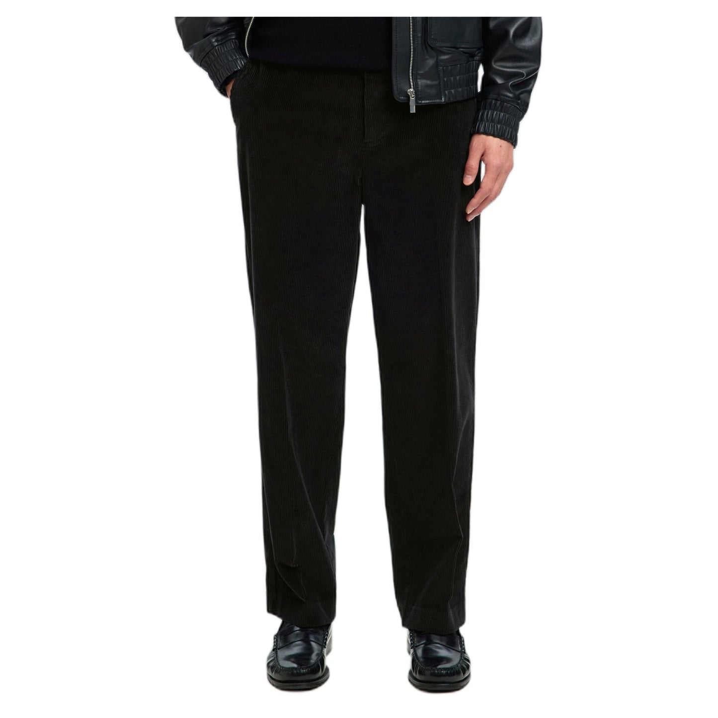 Pantaloni Selected Homme Slh220 Loose Art Courduroy Pant - Nero - Pantaloni di Selected Homme | Francis Concept