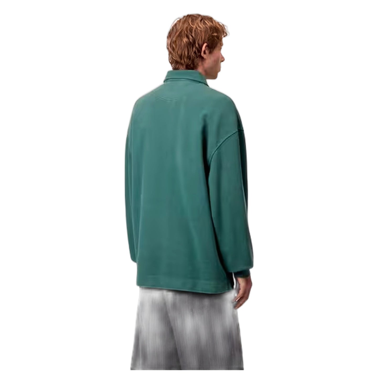 Polo Carhartt Wip Pique Script Sweat - Dark Fir / White Garment Dyed - Felpe di Carhartt Wip | Francis Concept