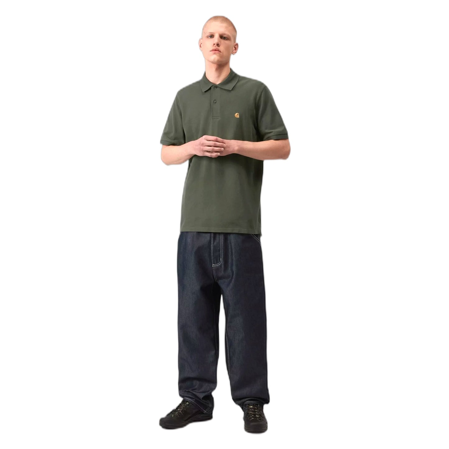 Polo Carhartt Wip S/S Chase - Leaf / Gold-Francis Concept