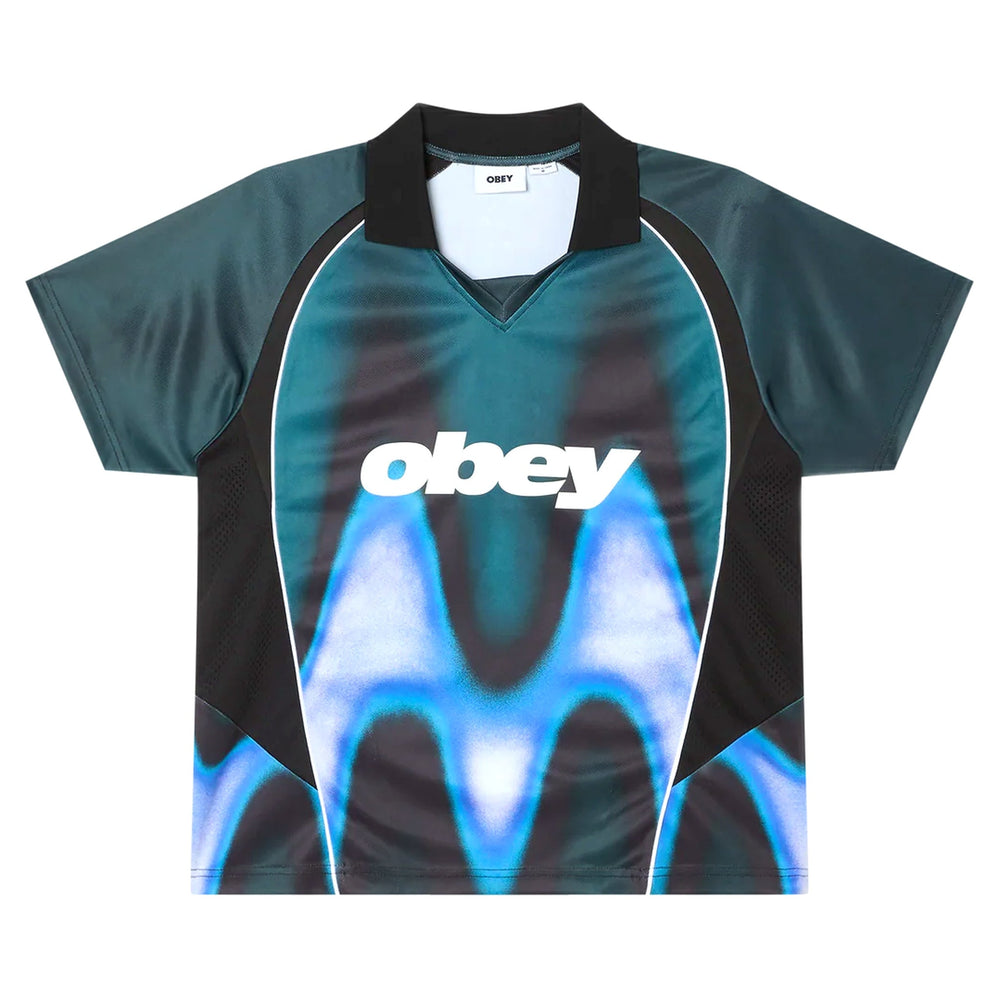 Polo Obey Blurred Soccer Jersey Tee - Dark Teal Multi-Francis Concept
